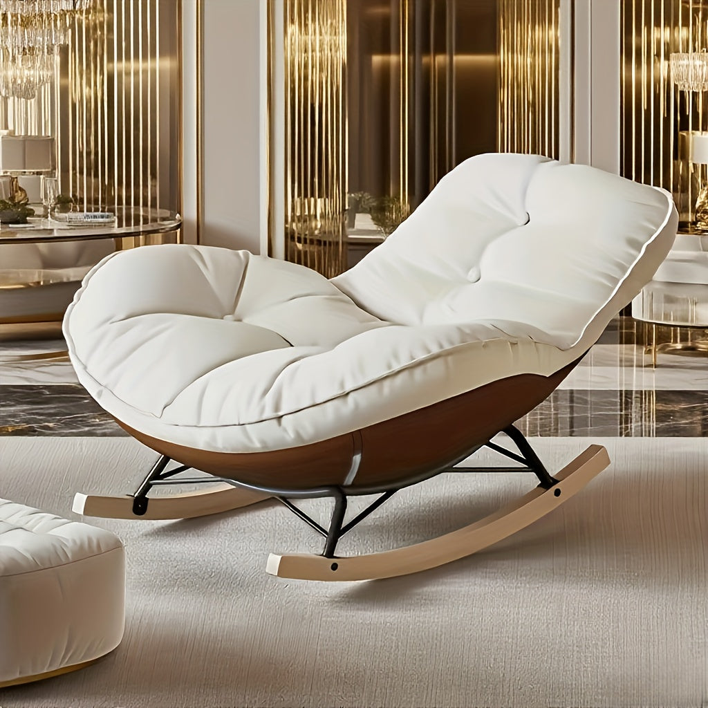 Fauteuil Moderne Courbé à Reclinage Manuel - Chaise Longue Confortable avec Cadre et Revêtement Doux, Facile À Assembler (Orange/Noir) pour Petits Espaces, Balcon ou Appartement, Canapés, Mobilier de Balcon, Canapés Canapés Canapé Puff, Canapé de Salon,