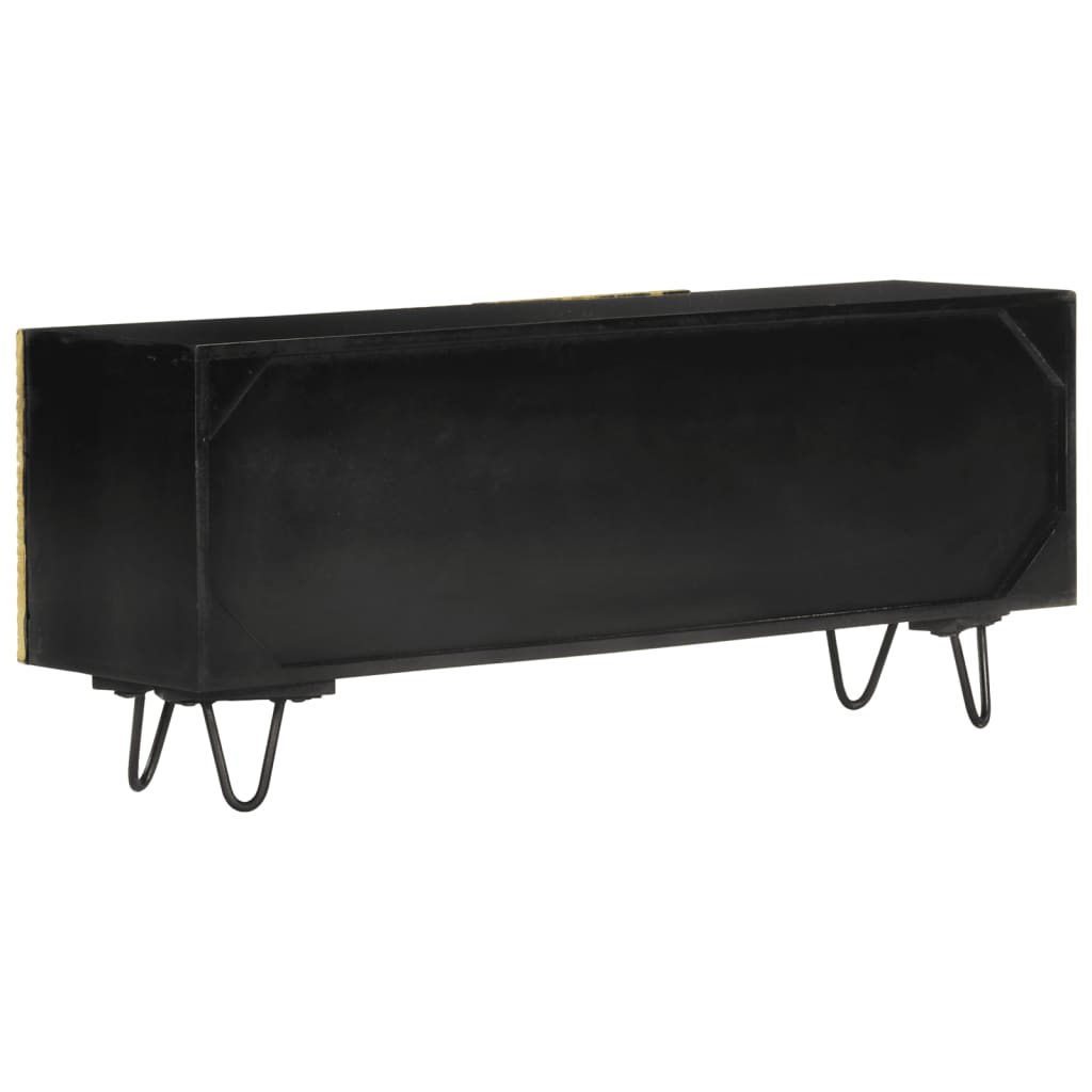 Minimalisme moderne/ Meuble TV 110x30x45 cm bois massif de manguier-Haut-Structure Robuste, Montage Facile, Grand Espace de Rangement | Unité de Rangement de Cuisine, Meuble de Cuisine Autoportant, Armoire de Rangement, Comptoir, Buffet, Meuble d'Appoint