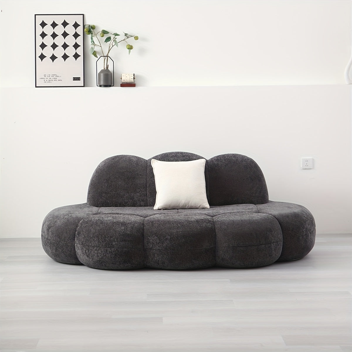 Canapé moderne en forme de nuage - Aucune assemblage requise, tissu doux en chenille et coussin en mousse, soutien ergonomique, base antidérapante, 79" de long x 39, 3" de large x 29, 5" de haut, adapté pour le salon, la chambre à coucher, les petits app