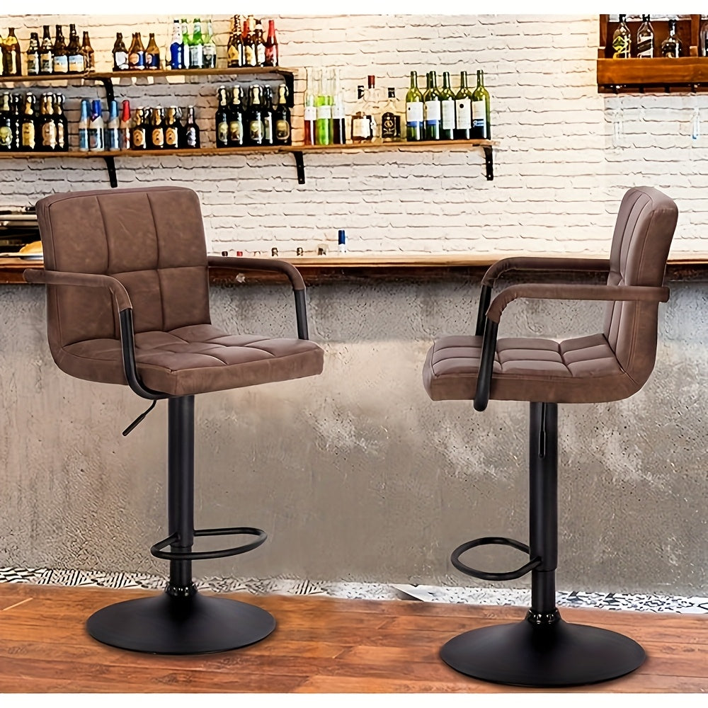 2 Tabourets de Bar Modernes à Hauteur Réglable avec Dossier - Sièges en Velours Rotatifs 360°, Cadre Acier Robuste, Montage Facile pour Cuisine, Bar, Restaurant & Décoration Maison, Design Épuré, Construction Durable, Matériaux Haut de Gamme, Amélioratio