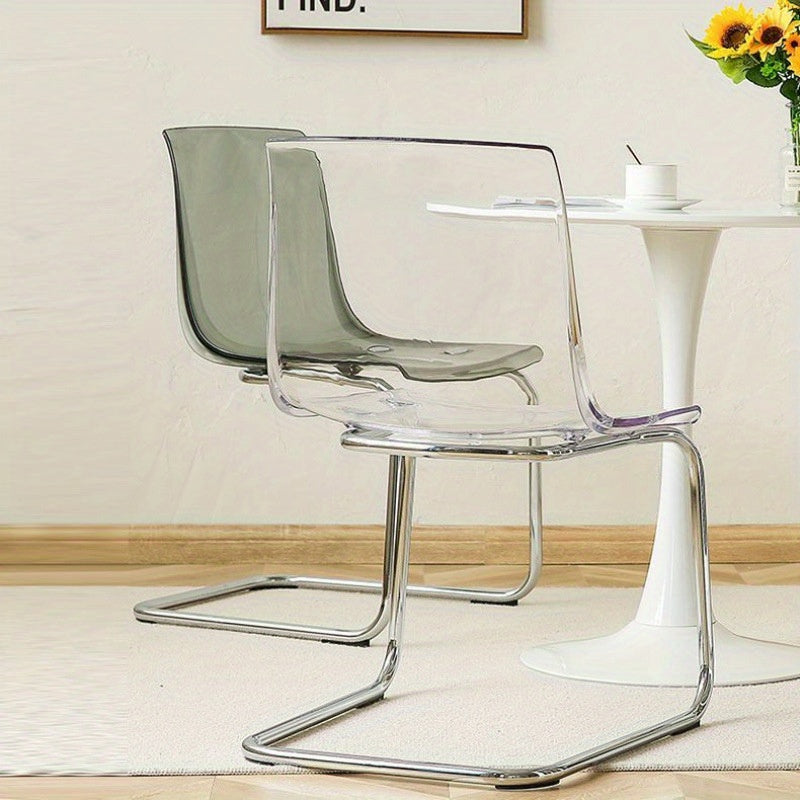 Chaise transparente minimaliste moderne, chaise de bureau, chaise de salle à manger en acrylique Tuya, chaise de salle à manger créative pour la maison, disponible en 9 couleurs, meuble de chaise, décoration intérieure, design contemporain, plastique dur