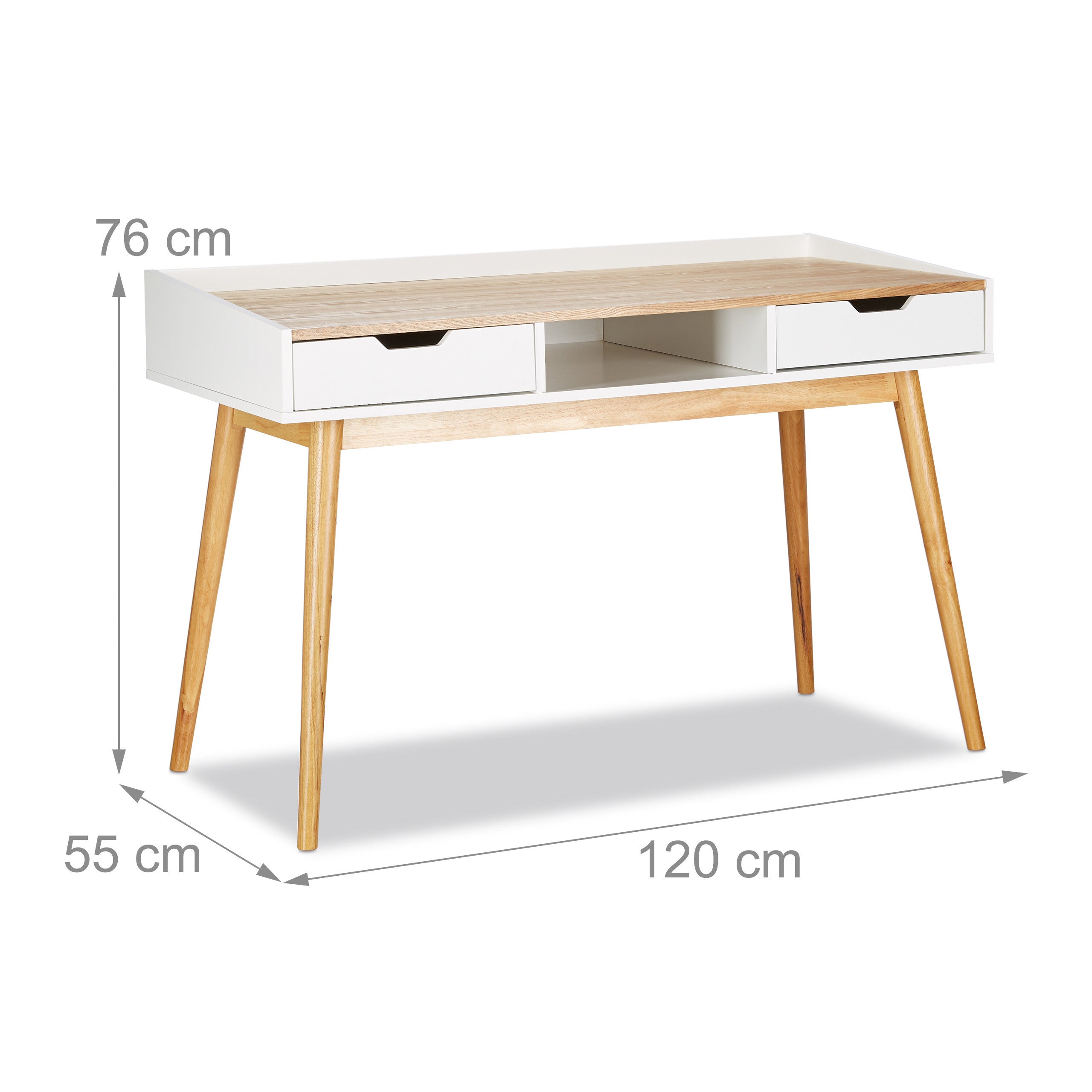 Bureau en Bois scandinave avec 2 tiroirs