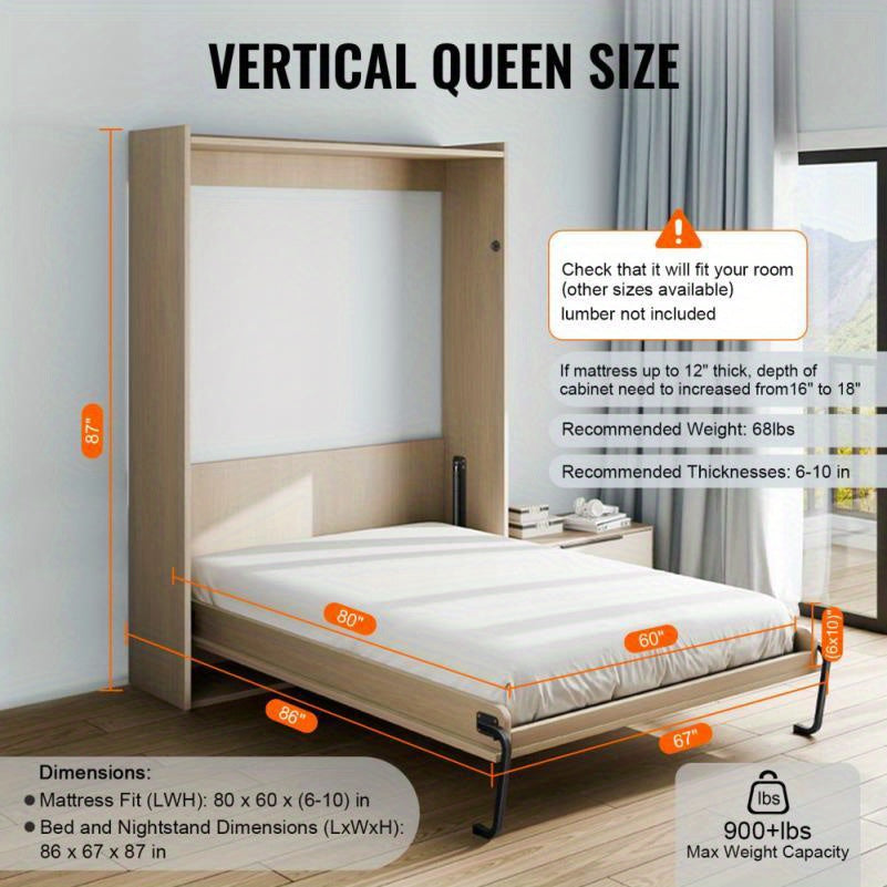 Solution de lit mural pliable de luxe pour bricolage avec un grand kit d'hardware de lit Murphy vertical