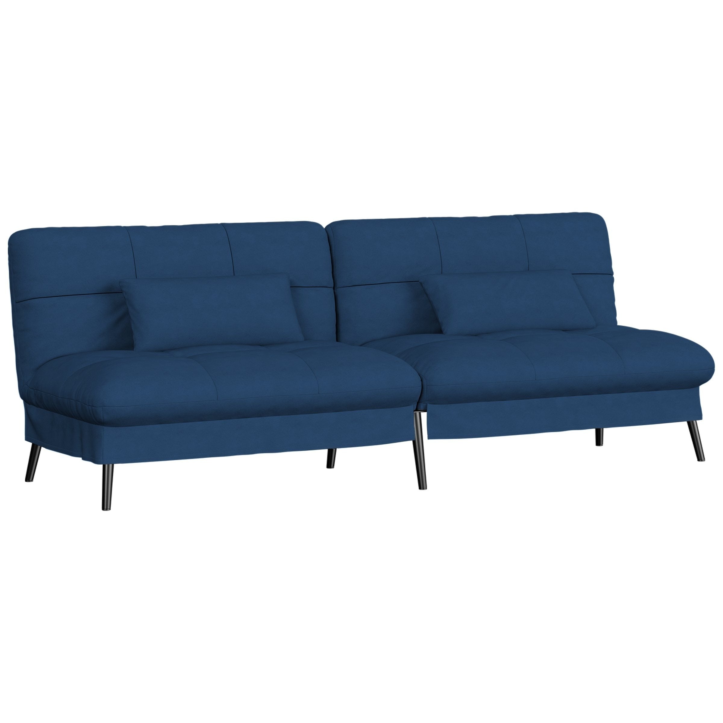 Canapé-lit avec Fonction de Couchage - Housse futon Convertible - Canapé d'angle - Canapé d'invité 3 Places - avec Dossier réglable en Tissu