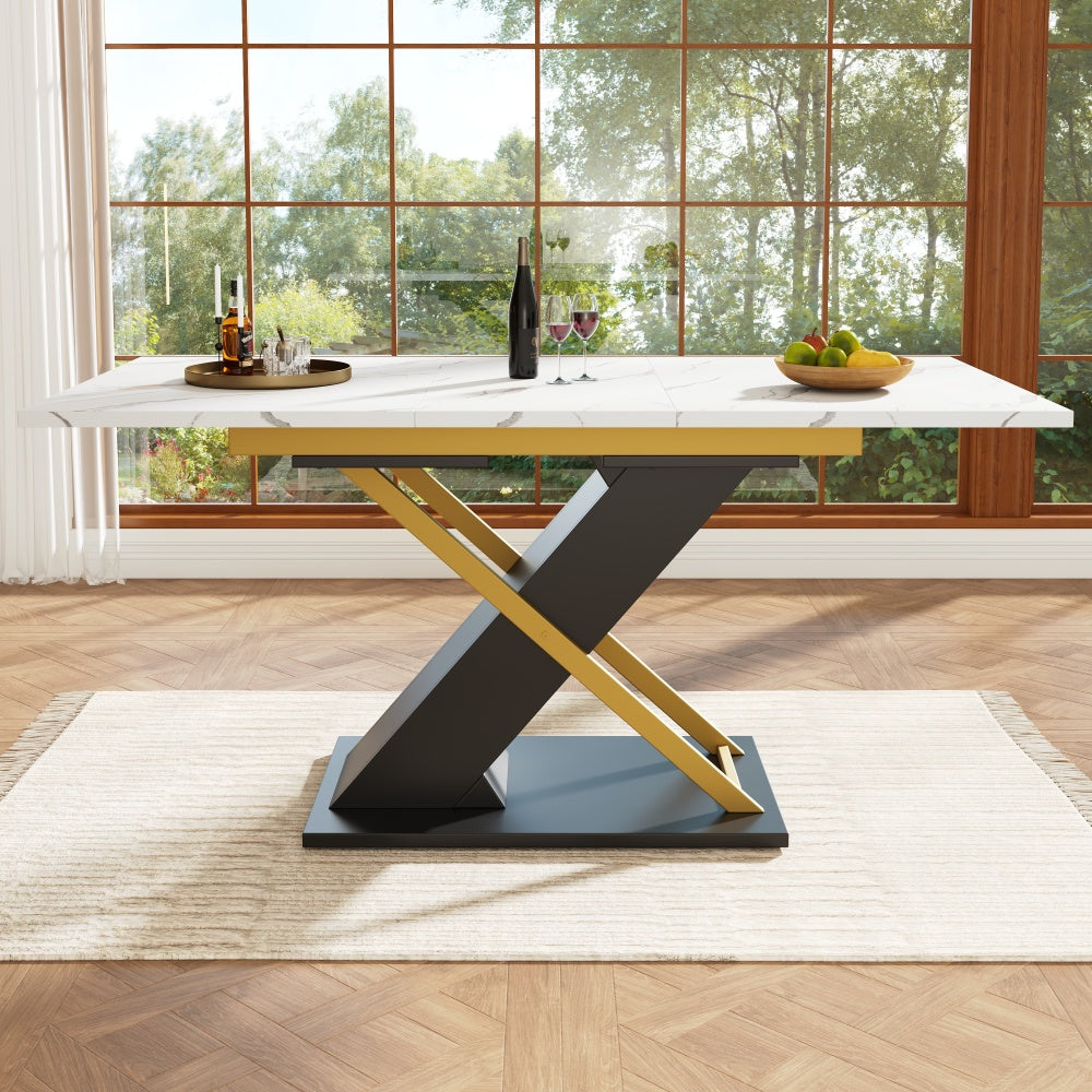 Table à manger haut de gamme rétractable 120-160x80x75,4 cm, table multifonctionnelle pour cuisine et salon, beau bureau, table à manger rétractable pour cuisine, table d'étude moderne avec planche d'insertion interne extensible jusqu'à 160 cm, table cro