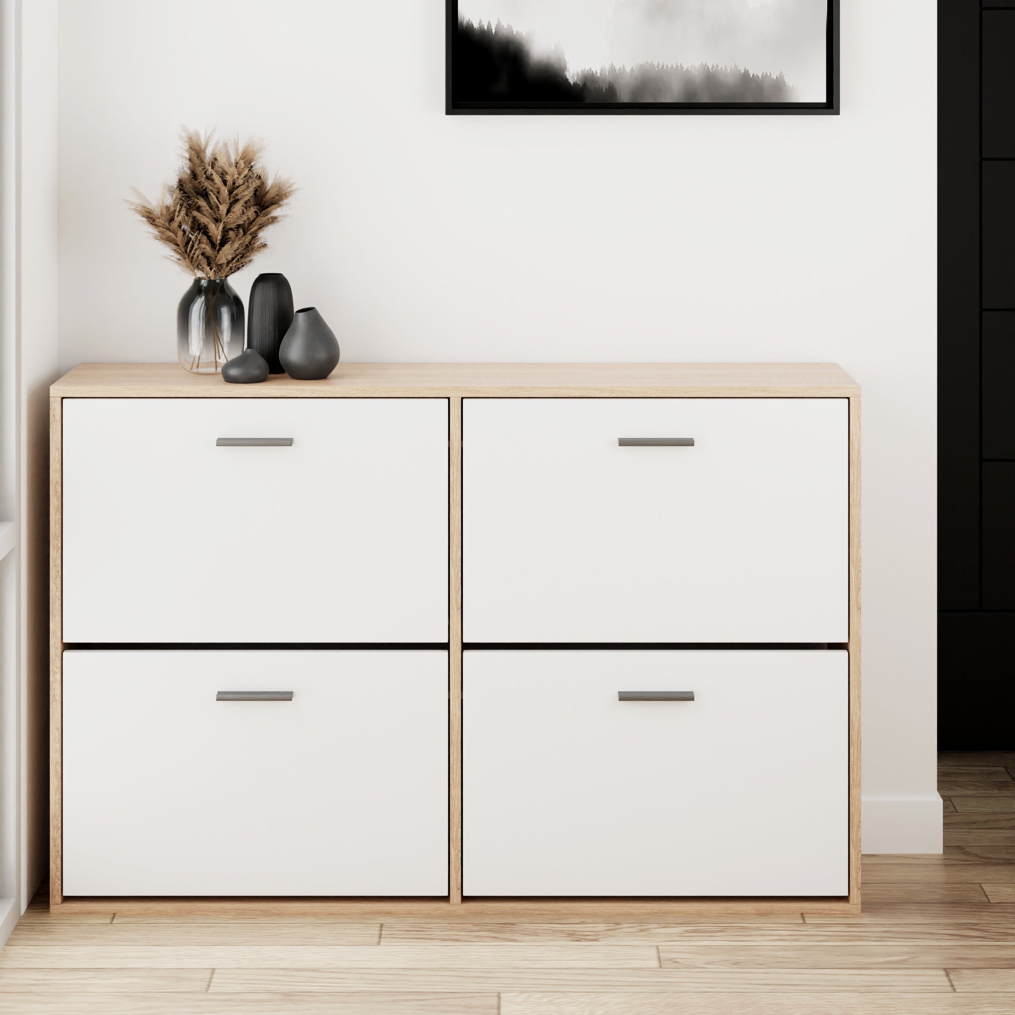 Meuble de Rangement à Chaussure 24 Paires - Double Compartiment - Armoire Etagere Grande Capacité pour Entrée, Couloir