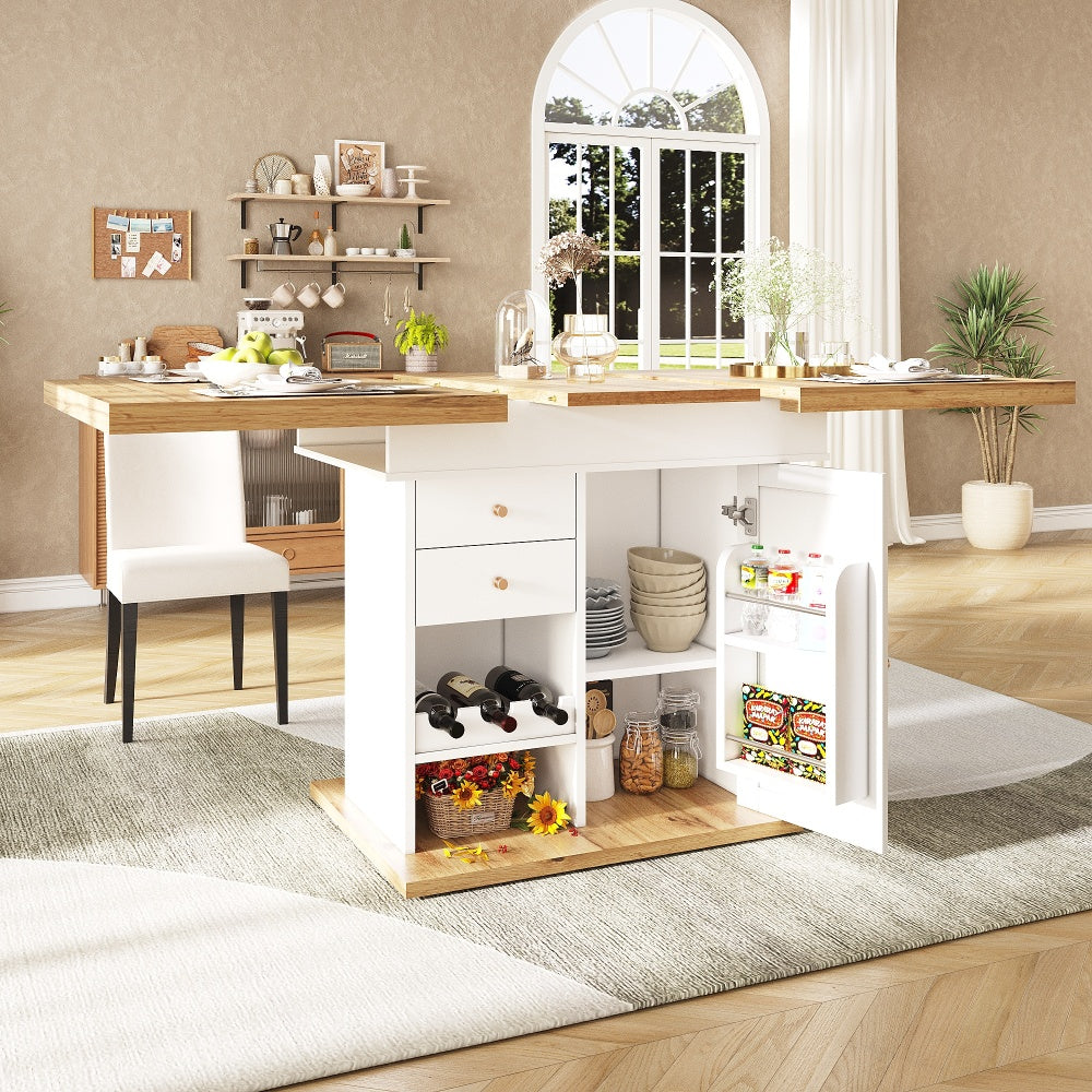 Table à Manger Télescopique (110-140 × 80 cm), Table de Cuisine Pliable pour 4-6 Personnes, Table à Manger Extensible, Table de Cuisine Gain de Place, Bureau Moderne Minimaliste, Table de Bar, Table Basse Élégante, Bureau Élégant, Bureau d'Ordinateur, Îl