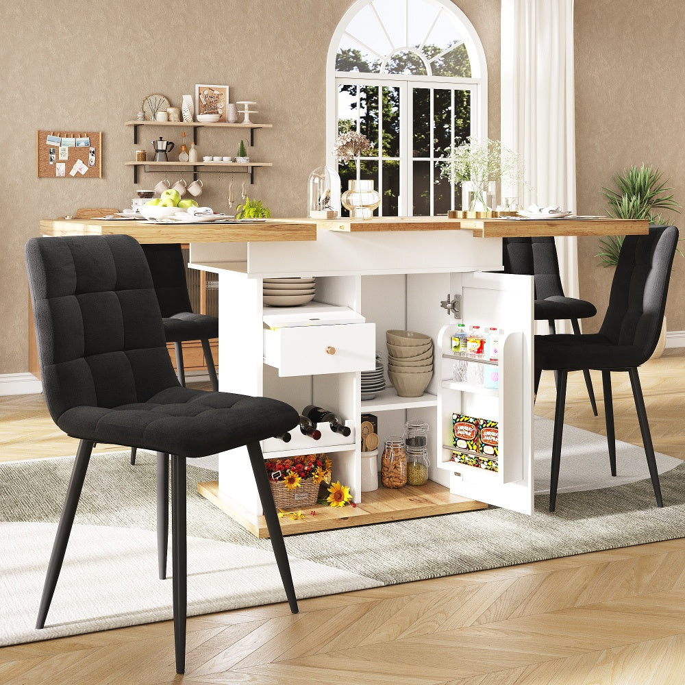 Table à Manger Télescopique (110-140 × 80 cm), Table de Cuisine Pliable pour 4-6 Personnes, Table à Manger Extensible, Table de Cuisine Gain de Place, Bureau Moderne Minimaliste, Table de Bar, Table Basse Élégante, Bureau Élégant, Bureau d'Ordinateur, Îl