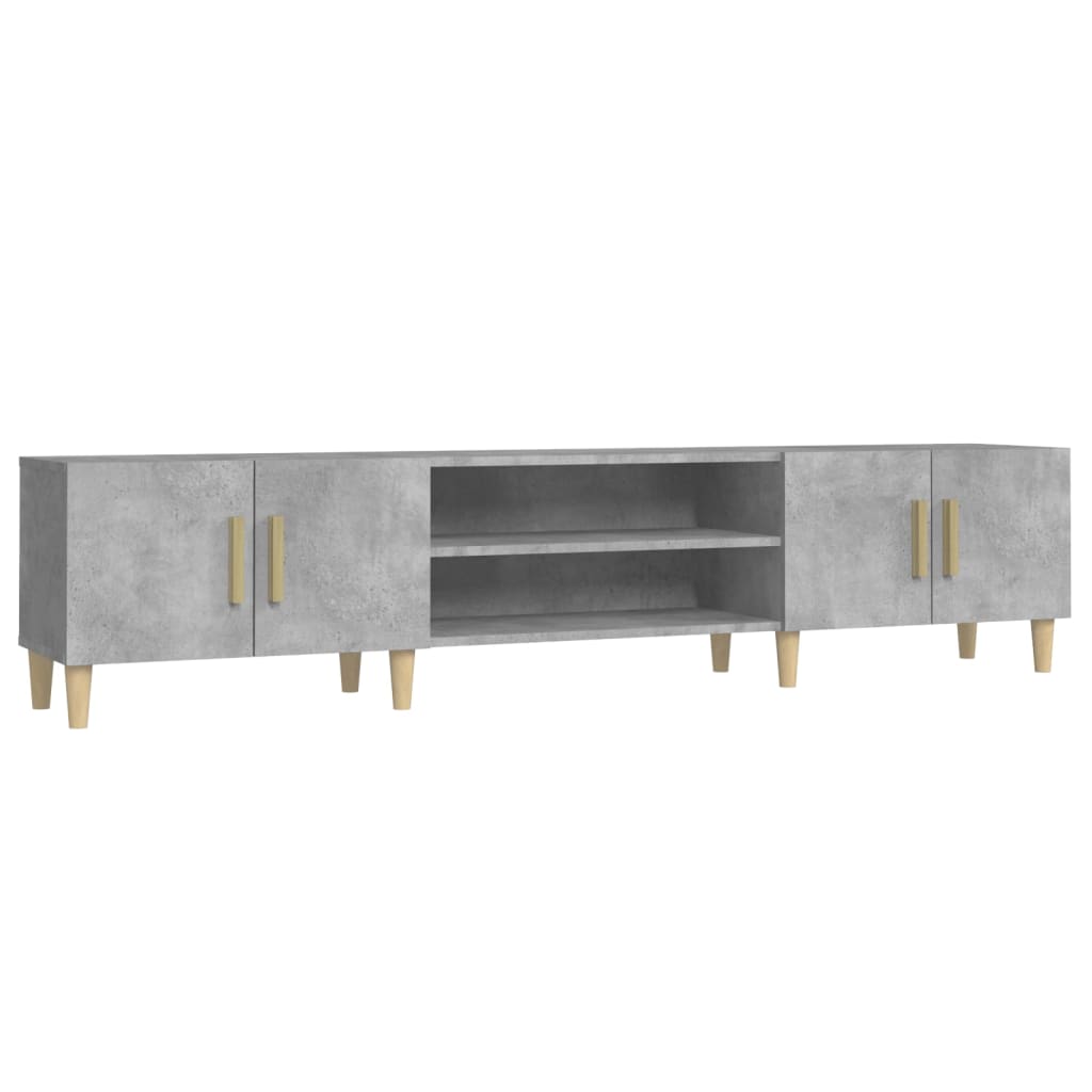 vidaXL Meuble TV moderne 180 x 31,5 x 40 cm 4 portes en bois contreplaqué Sonoma gris
