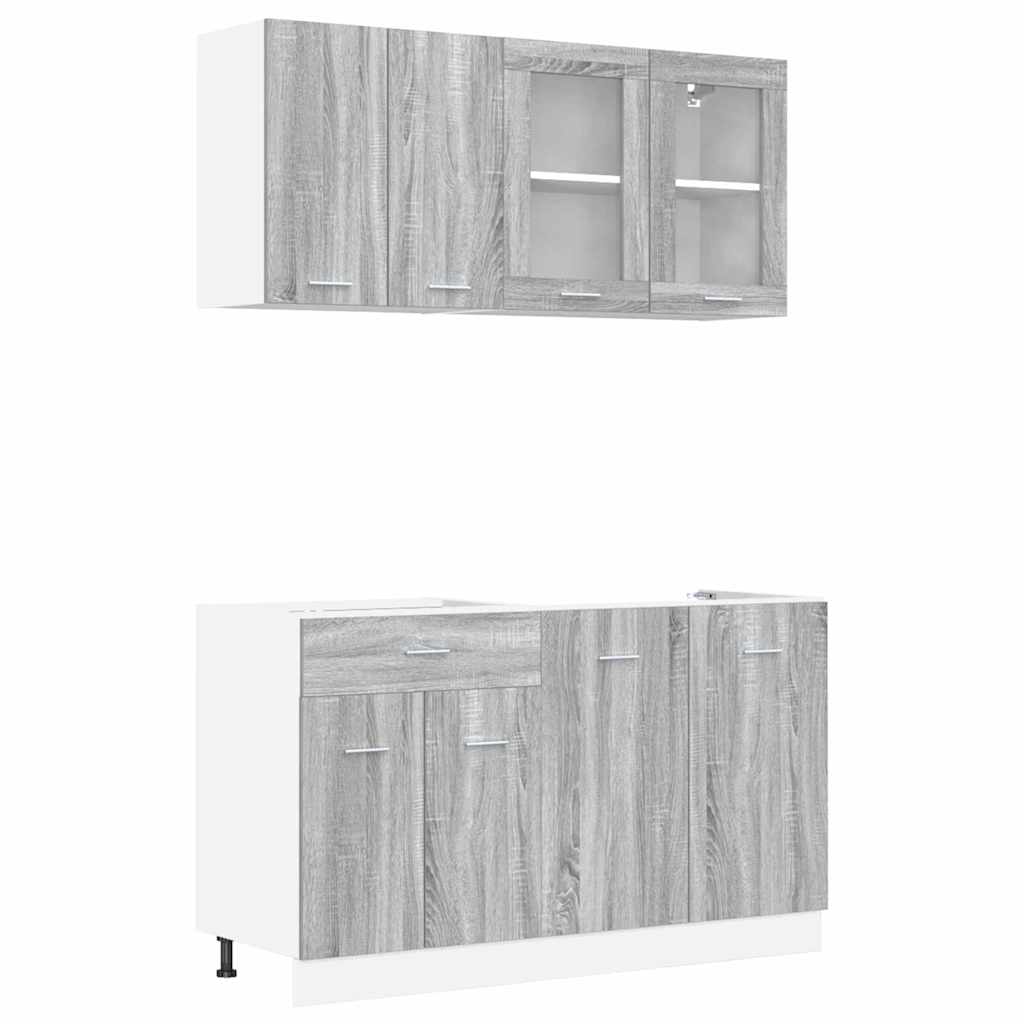 DAVAMARKETSHOP Ensemble de meubles de cuisine avec tiroir 4 pcs Sonoma gris