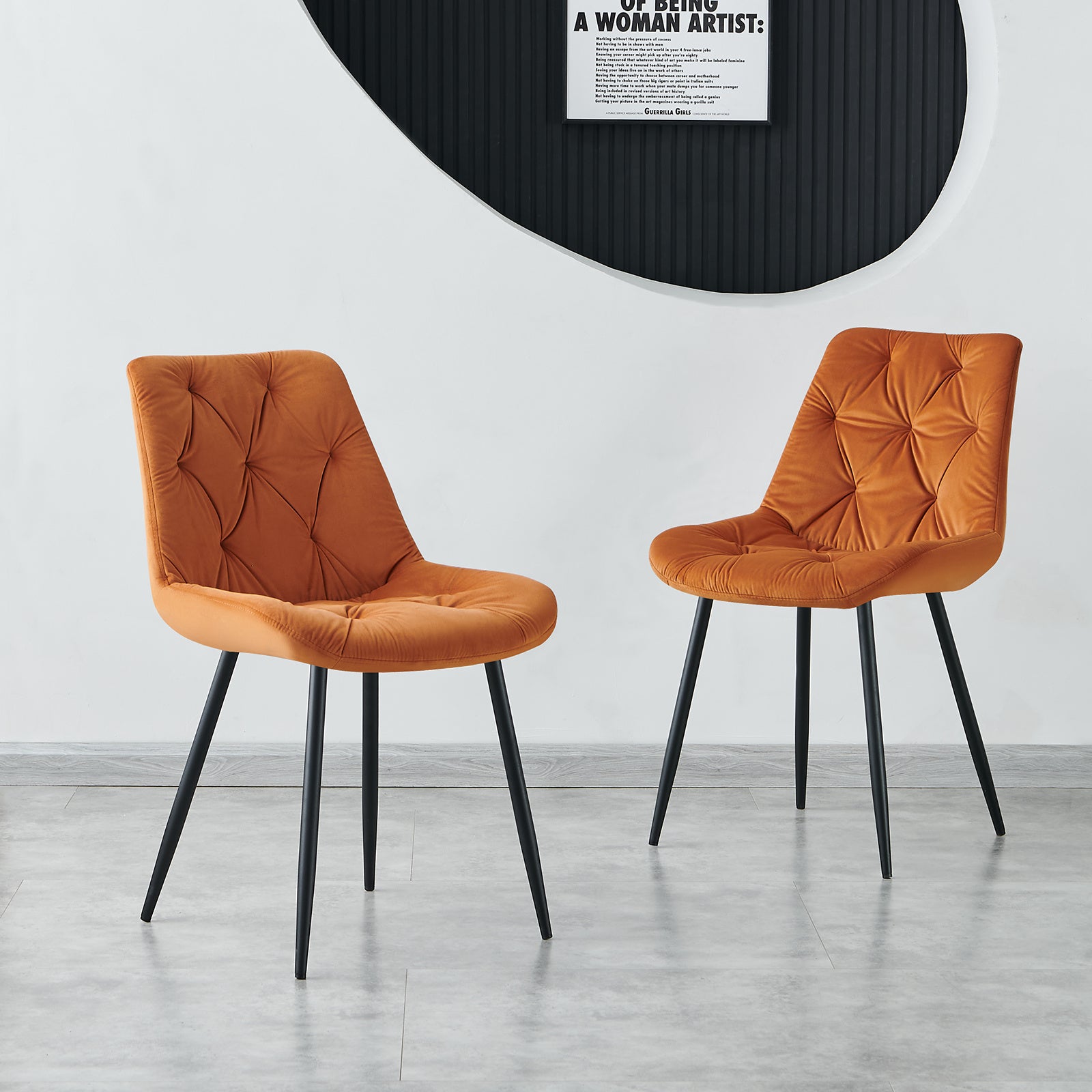 Ensemble de 2/4 chaises de salle à manger en velours avec dossier épais, pour salle à manger, salon, cuisine et chambre à coucher