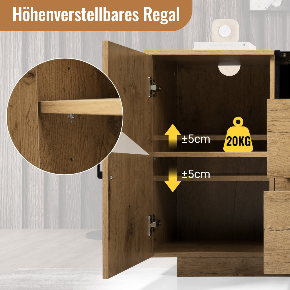 Armoire extérieure en chêne avec tiroirs 140B x 40T x 70H cm, armoire moderne minimaliste, armoire de rangement classique française, armoire latérale italienne de luxe léger, armoire basse nordique exquise, bibliothèque grande capacité, armoire d'angle m