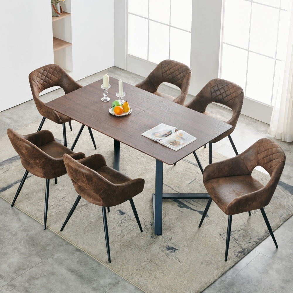 2 chaises de salle à manger avec housses en tissu, siège rembourré et dossier ouvert, design moderne, pieds métalliques, pour salle à manger, salon et cuisine, Meubles pour la Maison, Aménagement de Salle à Manger,Sièges de cuisine,Meubles Élégants,Chais