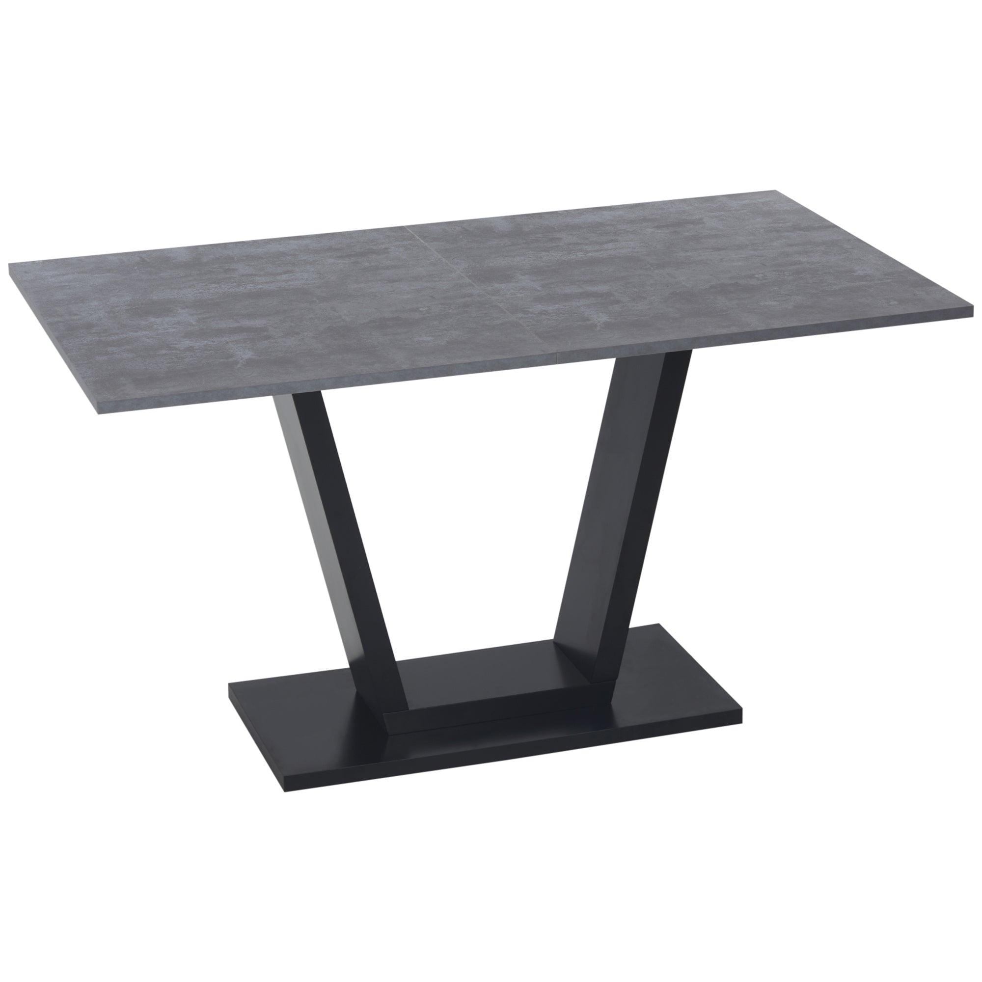 Table à manger HOMCOM pour 4-6 personnes, table de salon avec plateau à effet marbre et base en acier, 140x80x76 cm