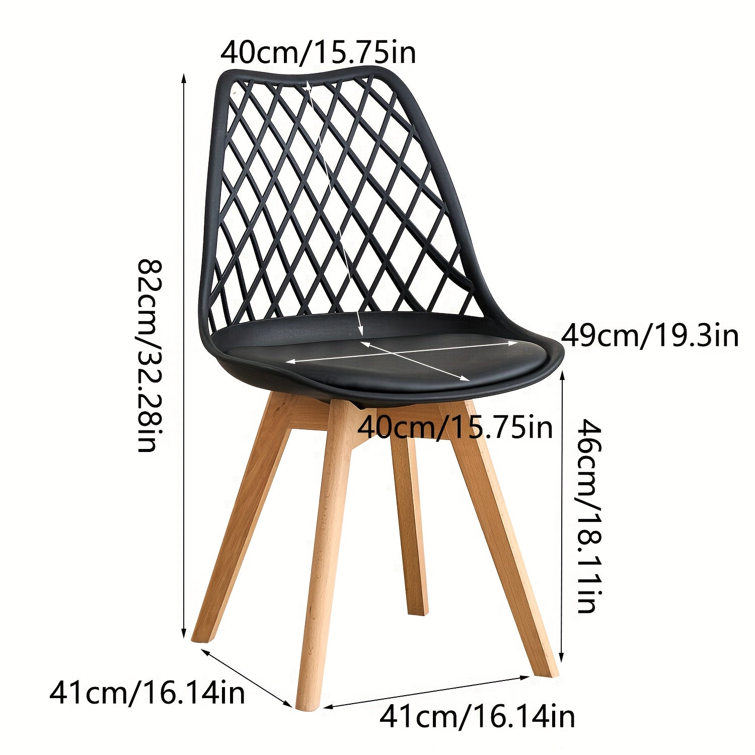 6 chaises de salle à manger, chaises de cuisine, chaises de bureau, chaises de salon avec pieds en hêtre massif, dossier en maille et coussin en PU, style scandinave, élégantes et pratiques, parfaitement intégrées à la vaisselle moderne, Chaise Polyvalen