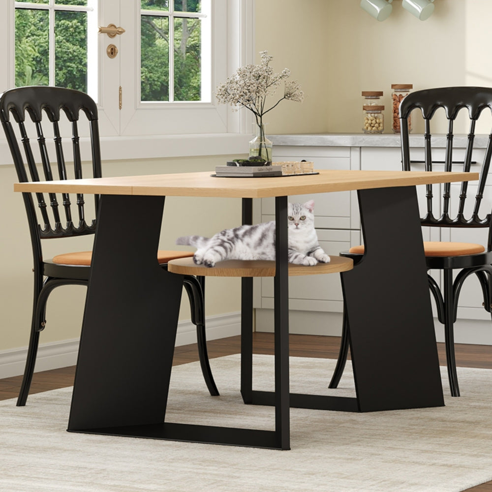 Table à Manger Moderne Extensible et Adaptée aux Animaux avec Plateau Abattable et Étagère de Rangement - Pour 6 Personnes (Élargissement jusqu'à 130 cm), Table de Cuisine Gain de Place pour Grandes Familles, Montage Facile, Surface Durable Non en Bois (