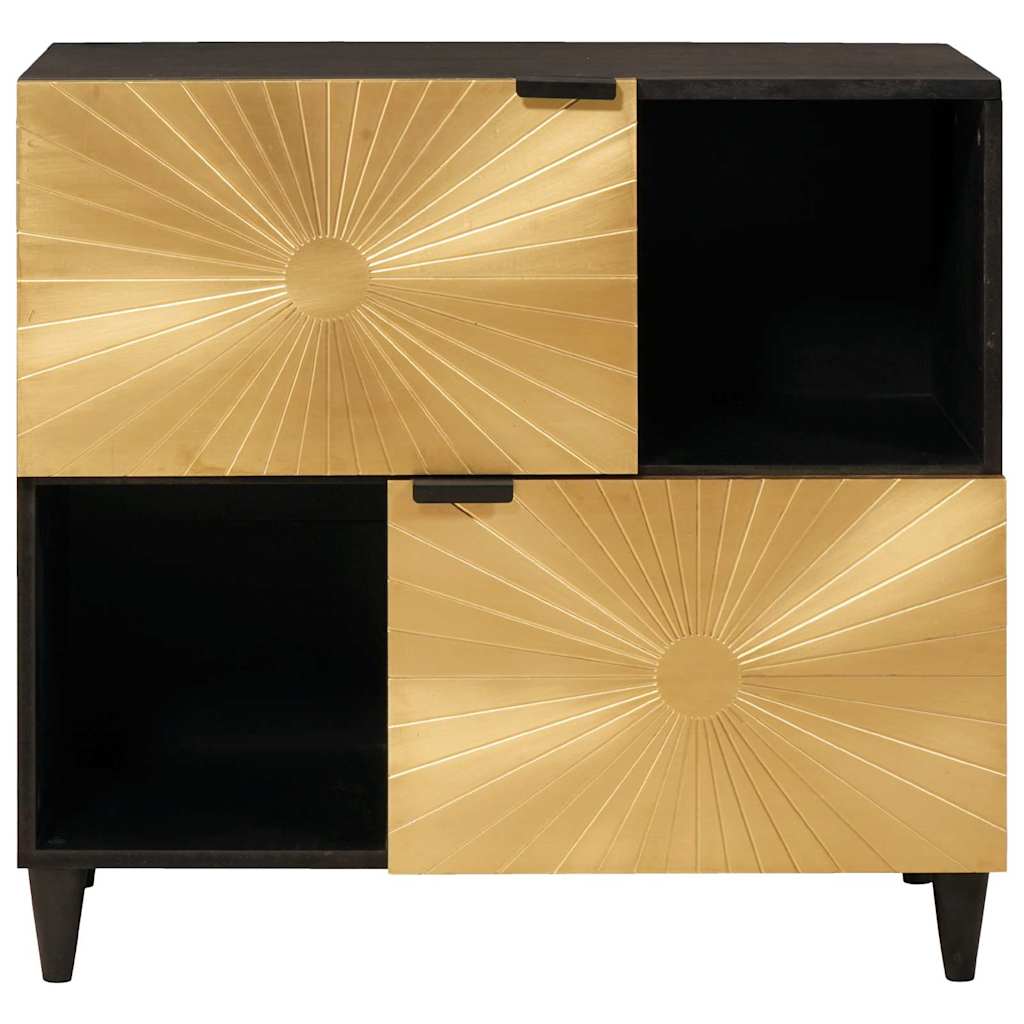 Meuble d'appoint avec stockage Noir et or 80 x 33， 5 x 75 cm