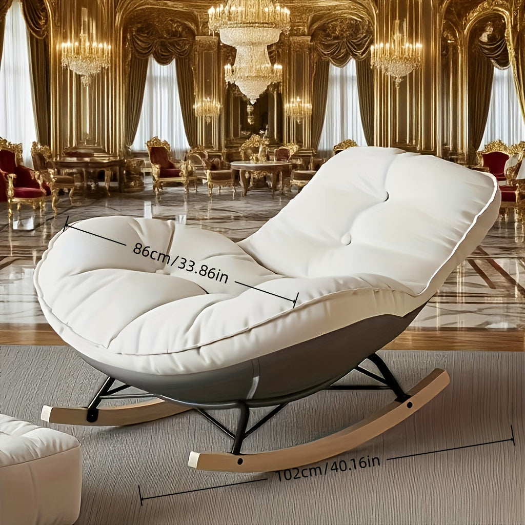 Fauteuil Moderne Courbé à Reclinage Manuel - Chaise Longue Confortable avec Cadre et Revêtement Doux, Facile À Assembler (Orange/Noir) pour Petits Espaces, Balcon ou Appartement, Canapés, Mobilier de Balcon, Canapés Canapés Canapé Puff, Canapé de Salon,