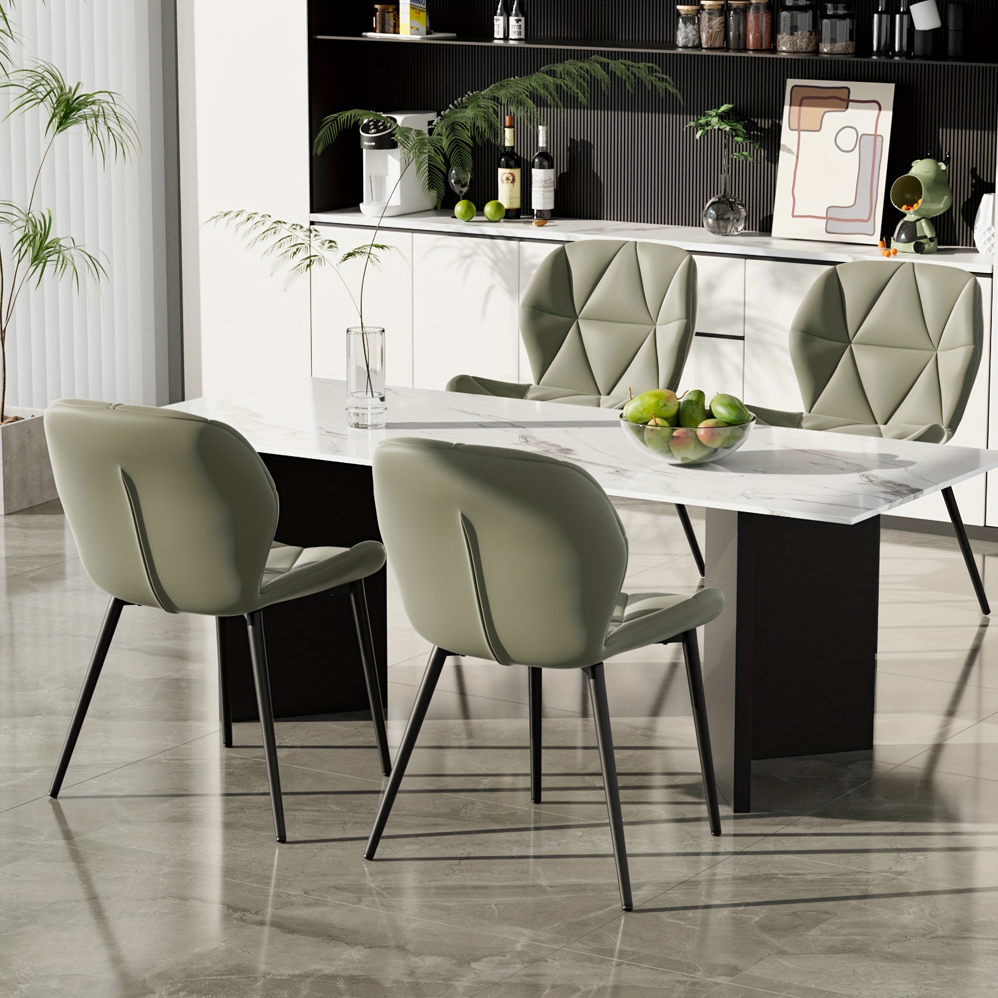 Ensemble de 2 chaises de salle à manger rondes modernes du milieu du siècle - Bouclé rembouré avec dossier courbé et pieds en métal, assemblage facile, chaises contemporaines pour cuisine et salon, cadre en métal durable et tissu bouclé doux, polyvalent