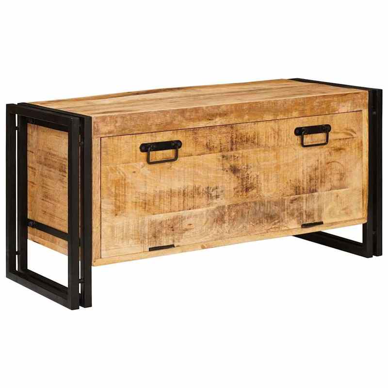 Étagère à Chaussures Moderne et Minimaliste, Gain de Place, Durable et Robuste pour Entrée et Salon, Armoire Multifonctionnelle avec Étagère, Marron 90 x 38 x 45 cm en Bois de Manguier Massif, Meuble d'Entrée Idéal pour Bureaux à Domicile