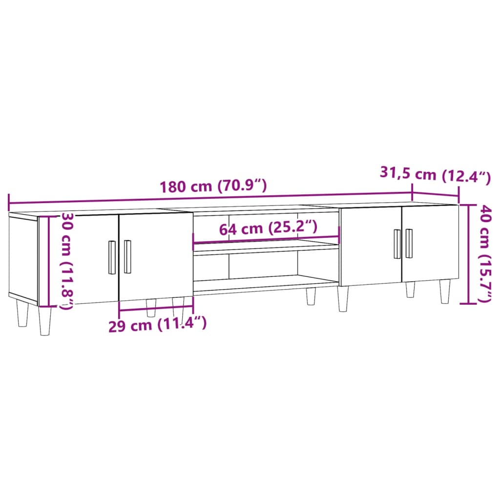 vidaXL meuble TV support TV