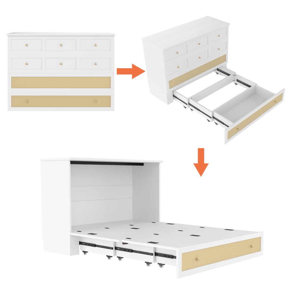 140 X 200 Cm Lit Pliable, Matelas Non Inclus, Tête de Lit avec Étagère, Lit Mural Portable, Lit Convertible, Lit de Stockage Multi-Usage, Lit d'Appartement Élégant et Pratique, Conception Économisant de l'Espace, Lit de Repos Minimaliste Moderne, Lit d'I