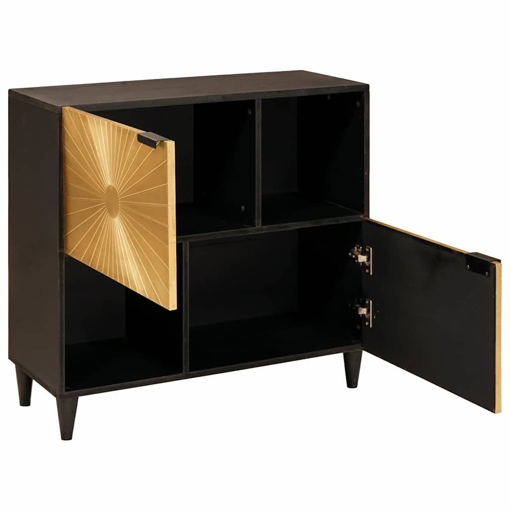 Meuble d'appoint avec stockage Noir et or 80 x 33， 5 x 75 cm
