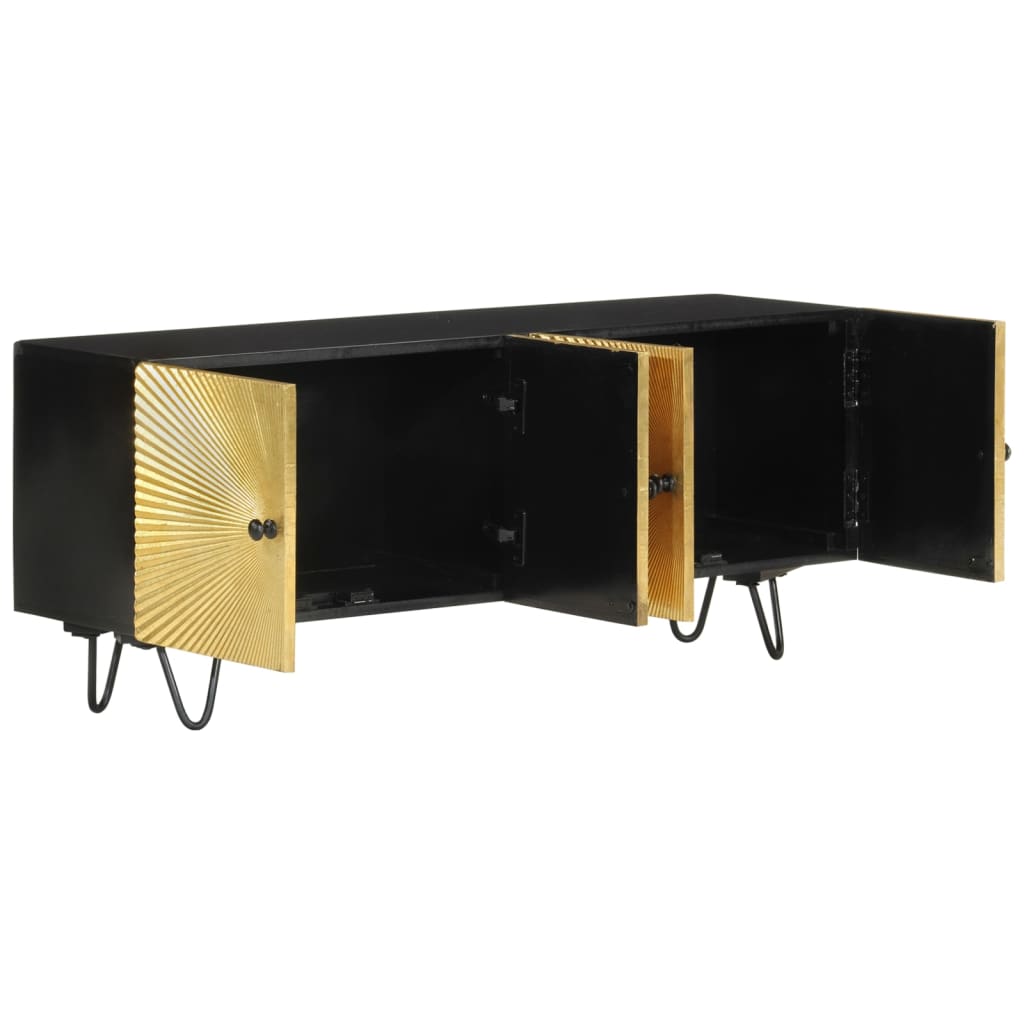 Minimalisme moderne/ Meuble TV 110x30x45 cm bois massif de manguier-Haut-Structure Robuste, Montage Facile, Grand Espace de Rangement | Unité de Rangement de Cuisine, Meuble de Cuisine Autoportant, Armoire de Rangement, Comptoir, Buffet, Meuble d'Appoint