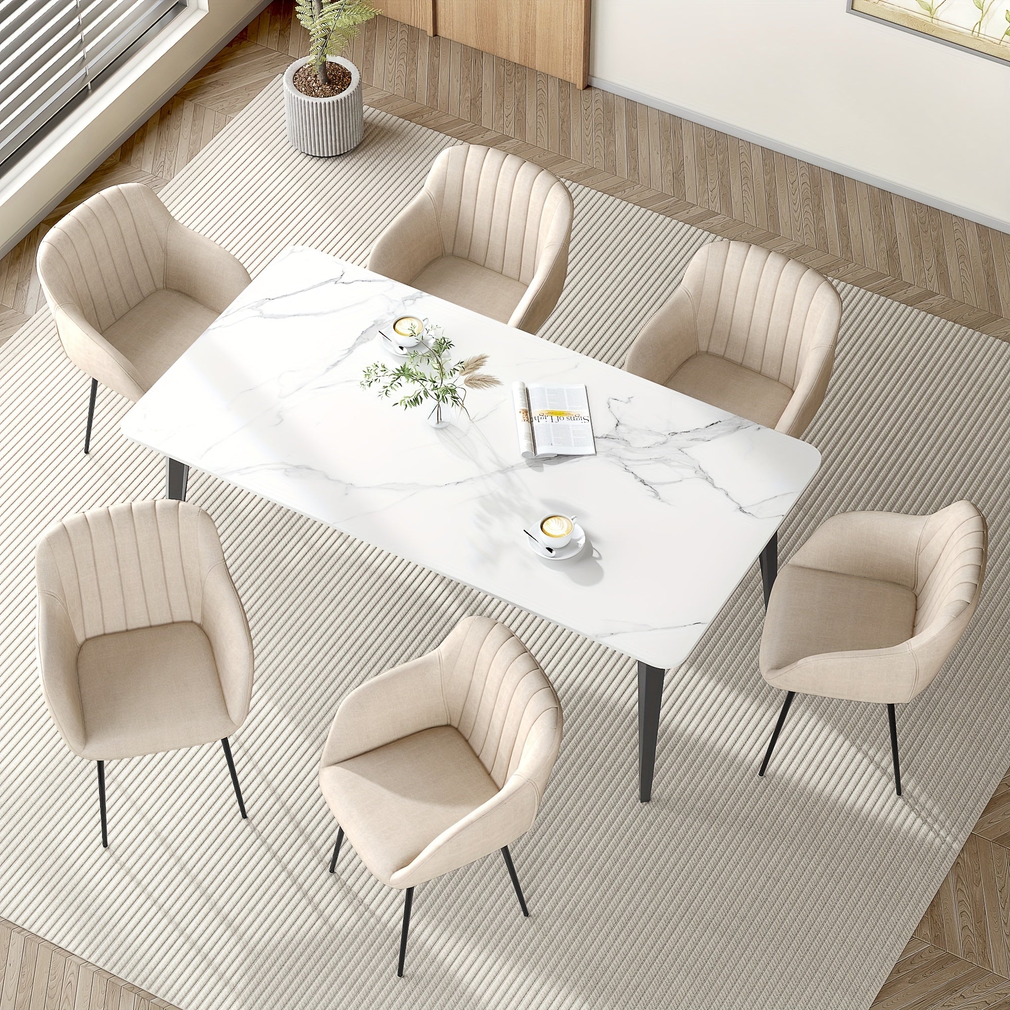 Chaises de salle à manger élégantes avec accoudoirs et support lombaire pour le séjour, la cuisine ou la chambre - Confort optimal disponible en lots de 2, 4 ou 6, Meubles de Diner Vintage