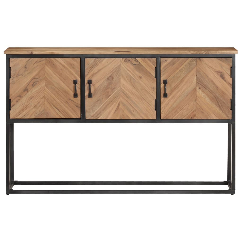 Buffet en Bois d'Acacia Massif 120x30x75 cm - Commode Élégante avec 2 Portes et Tiroirs, Meuble de Rangement pour Salon, Buffet Rustique en Bois, Meuble de Cuisine et Meuble TV en Bois Massif