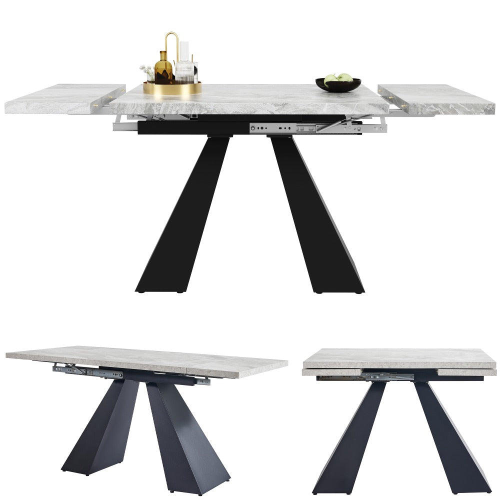 Table à diner rétractable 99 (159) * 74 * 77 cm, table de cuisine et salle à manger peu encombrante, plateau de table rétractable, plateau de table en bois, table basse élégante et stylée, table basse de maison de haute qualité, table de réunion familial
