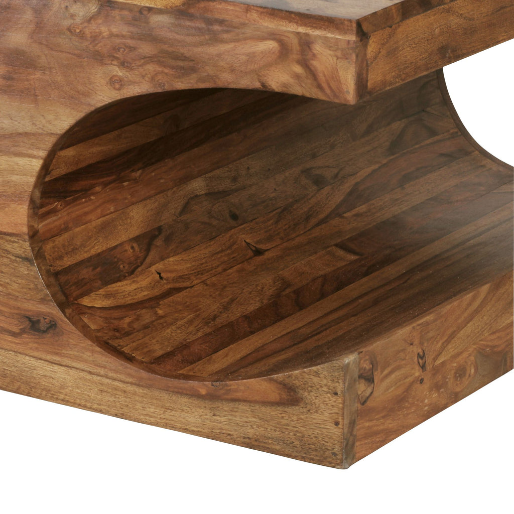Table Basse en Bois Massif, 120 cm de Large, Table de Salon, Design Marron, Style Rustique, Table d'Appoint, Options de Couleur Disponibles