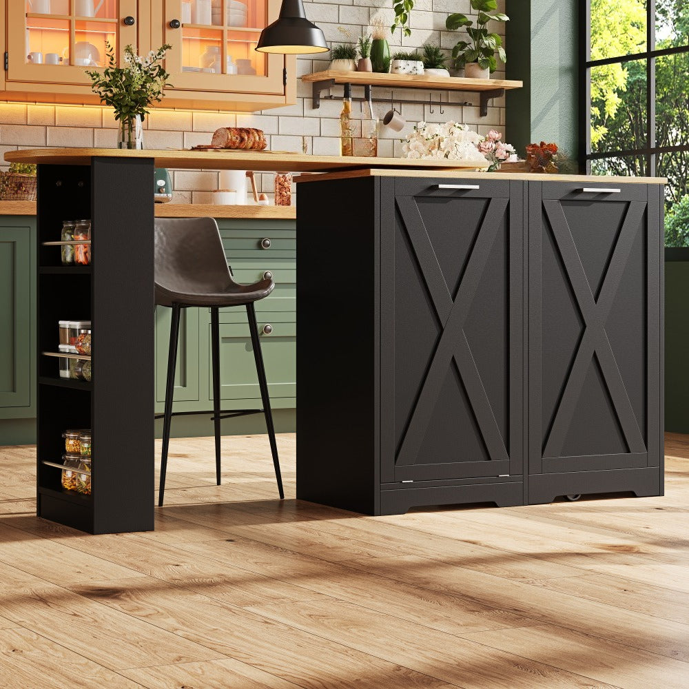 Table de salle à manger française en une, table de salle à manger de rangement multifonctionnelle, table de salle à manger de cuisine haute qualité avec porte coulissante, comptoir de salle à manger rotatif à 360°, île de cuisine rétractable, table de ba