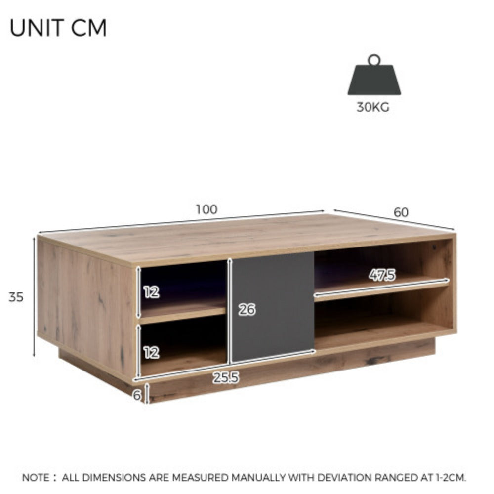 Table basse classique moderne, 39,37 * 23,62 * 13,78 pouces (100 * 60 * 35 cm), table basse de salon, table basse, table de salon en imitation bois, table basse de rangement, table basse en style bois, table basse, table basse de spécialité, couleur bois