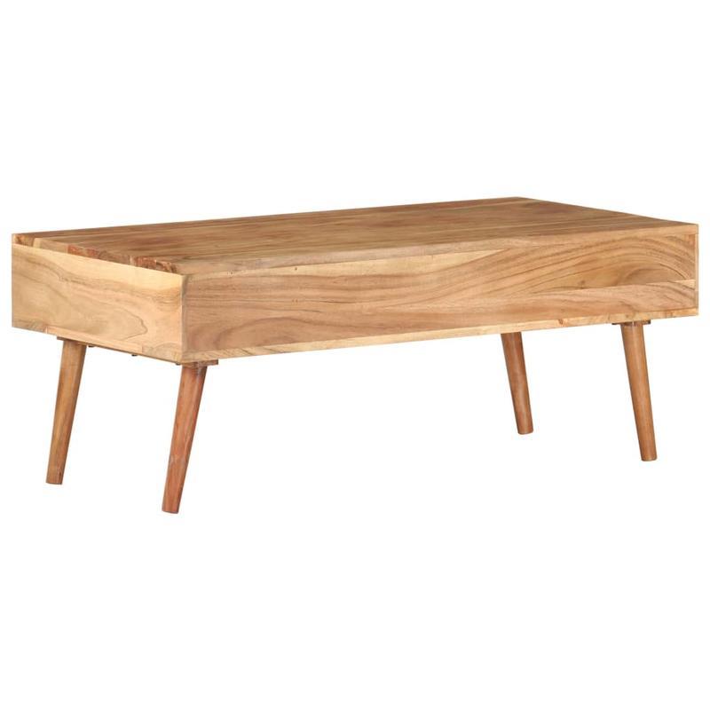 Table Basse/ Table d'Appoint/ Table de Canapé en Bois d'Acacia Massif 100x50x39cm - Une Ajout Pratique pour l'Espace de Vie, Adaptée au Receptacle, Bureau, Chambre à Coucher, Salon
