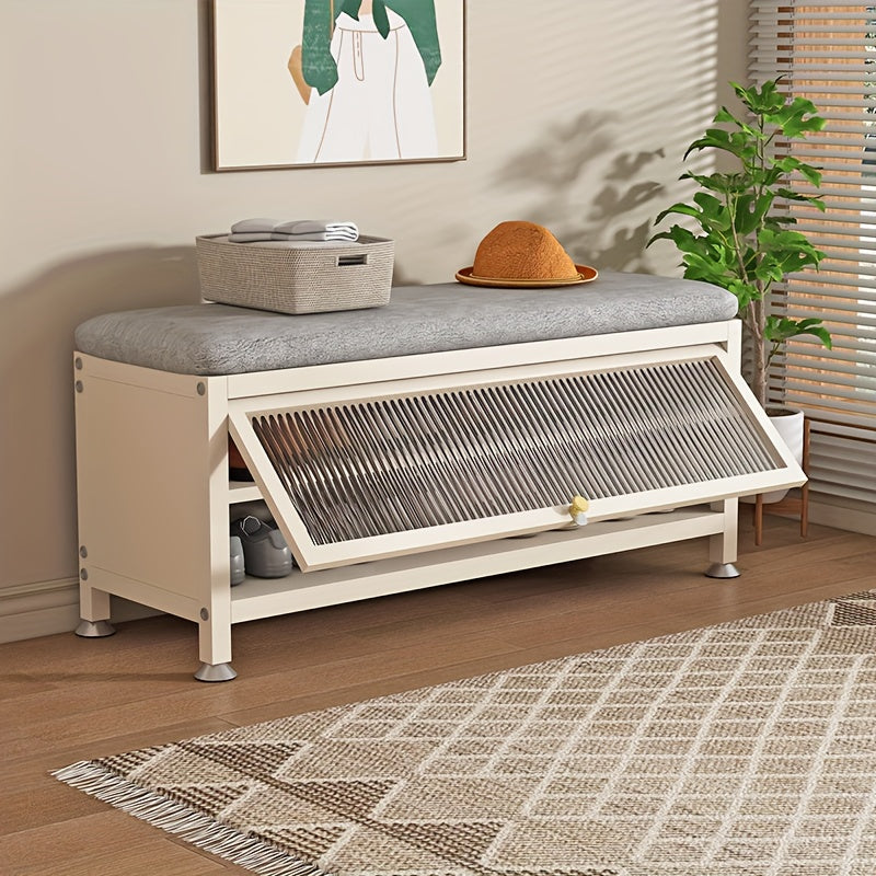 Étagère à chaussures autoportante robuste - Organisateur de chaussures à 3 niveaux avec porte transparente, conception peu encombrante, cadre métallique solide, aucune assemblage requise, pour la maison, le bureau, l'appartement - Armoire de rangement de