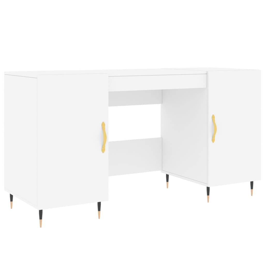 Bureau Blanc 140X50X75 Cm en Bois | Bureau d'Ordinateur Moderne avec Grande Surface de Travail | Bureau à Domicile | Bureau en Blanc | Cadre de Bureau Stable | Bureau Peu Encombrant | Meuble d'Étude | Bureau Réglable en Hauteur (En Option) | Solution de