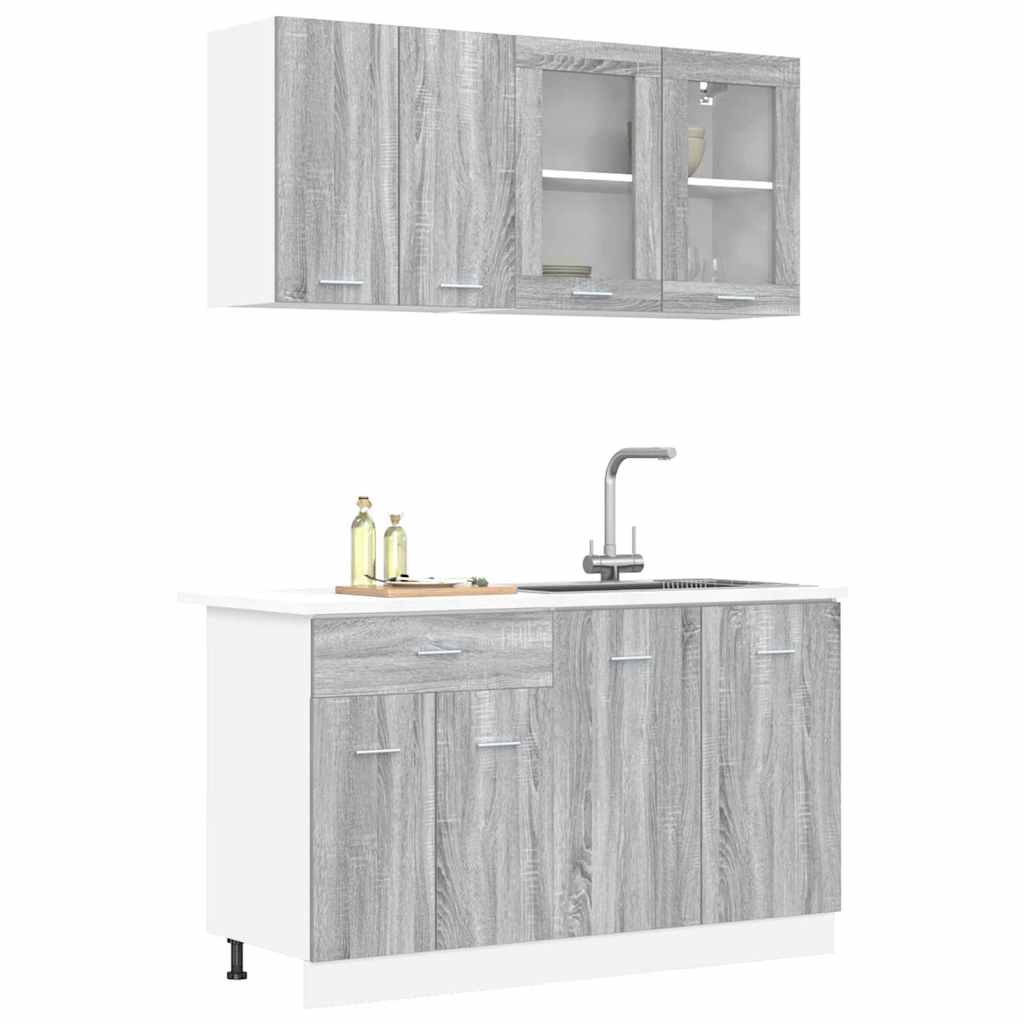 DAVAMARKETSHOP Ensemble de meubles de cuisine avec tiroir 4 pcs Sonoma gris