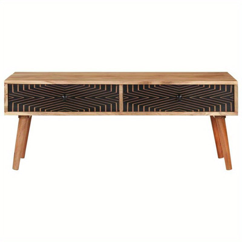 Table Basse/ Table d'Appoint/ Table de Canapé en Bois d'Acacia Massif 100x50x39cm - Une Ajout Pratique pour l'Espace de Vie, Adaptée au Receptacle, Bureau, Chambre à Coucher, Salon