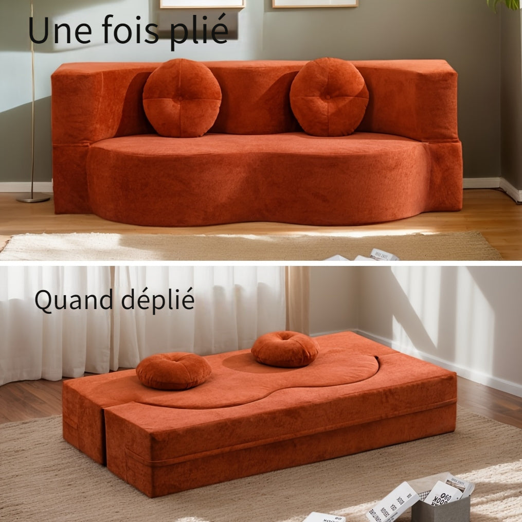 Canapé-lit compressible avec mécanisme de inclinaison - Canapé-lit pliable peu encombrant, tissu lavable, aucun assemblage requis, pour petits appartements, salon, chambre d'amis - Design minimaliste moderne, mobilier d'appartement, mobilier contemporain