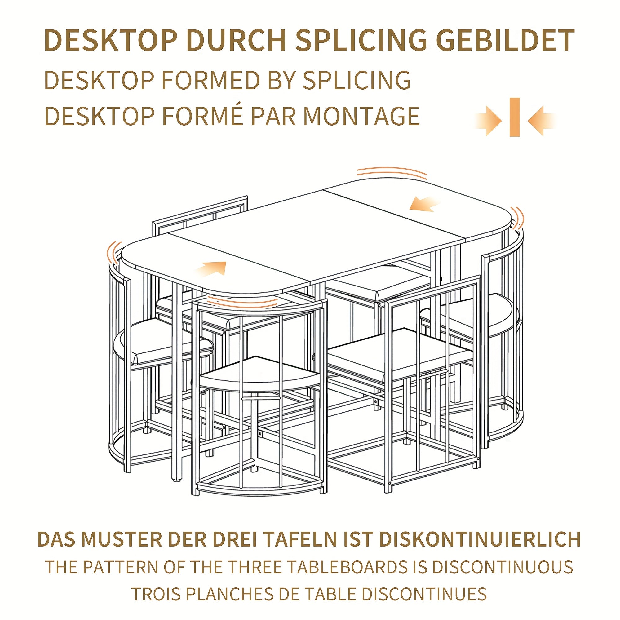 Ensemble de table à manger, six chaises : table blanche avec dossiers et coussins gris sur cadre en fer noir, ensemble moderne pour salle à manger