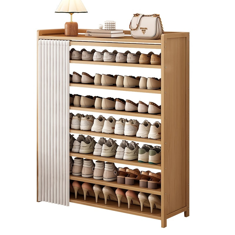 Armoire à chaussures en bambou à 6 niveaux avec portes transparentes - Organisateur de rangement d'entrée autonome, assemblage facile, design minimaliste moderne pour la chambre et la décoration intérieure, organisateur de rangement de chaussures, organi